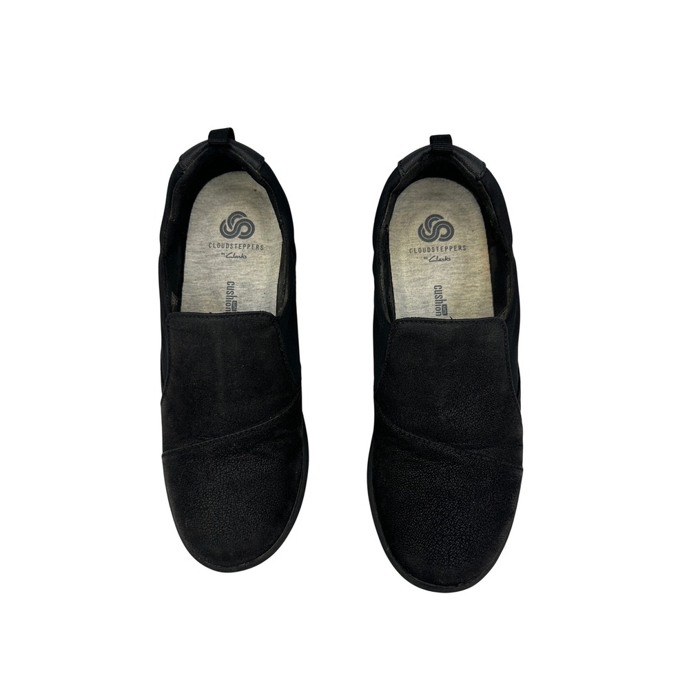 Clarks Cloudsteppers Slip On Women 6.5 Black Good Cushion Soft Casual Flats - Picture 3 of 11